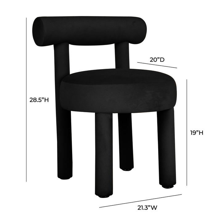 Carmel Black Performance Velvet Dining Chair