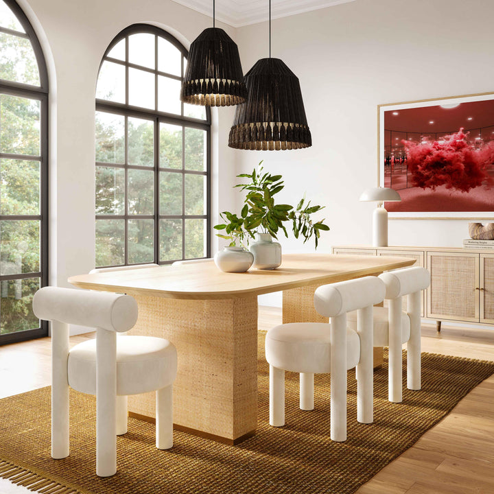 Carmel Cream Performance Velvet Dining Chair