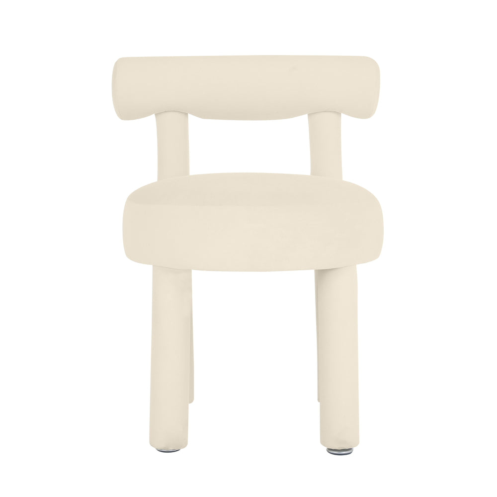 Carmel Cream Performance Velvet Dining Chair