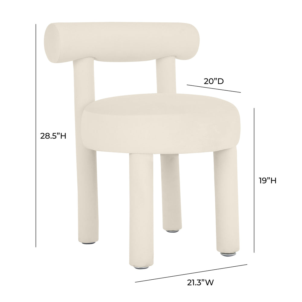 Carmel Cream Performance Velvet Dining Chair