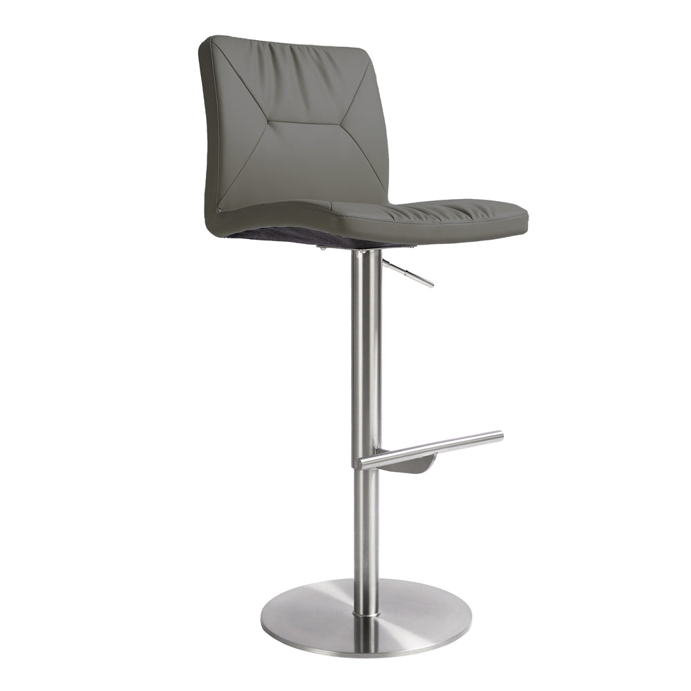 Paddy Dark Grey Performance Vegan Leather Adjustable Stool