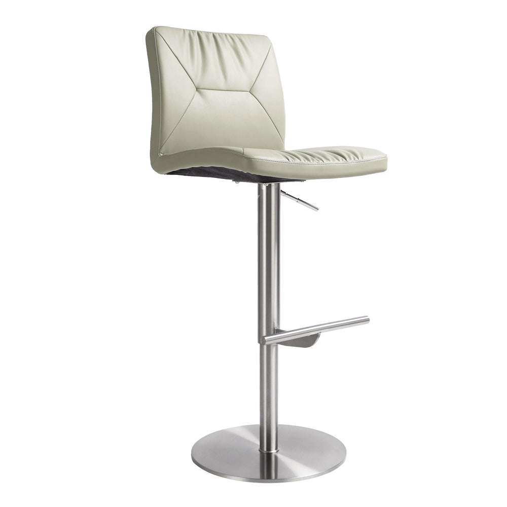 Paddy Light Grey Performance Vegan Leather Adjustable Stool