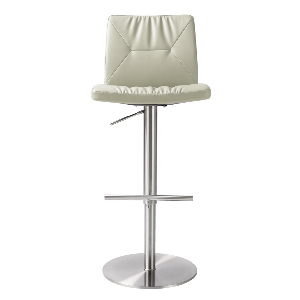 Paddy Light Grey Performance Vegan Leather Adjustable Stool