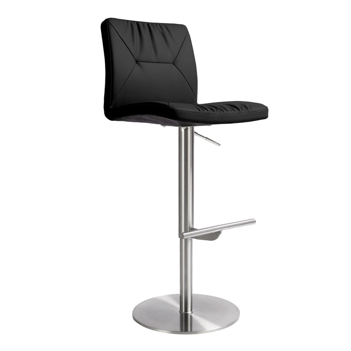 Paddy Black Performance Vegan Leather Adjustable Stool