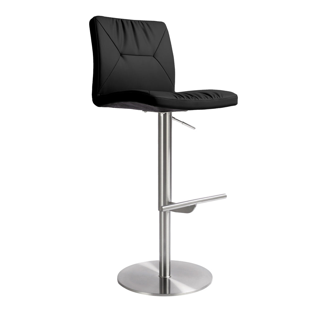 Paddy Black Performance Vegan Leather Adjustable Stool