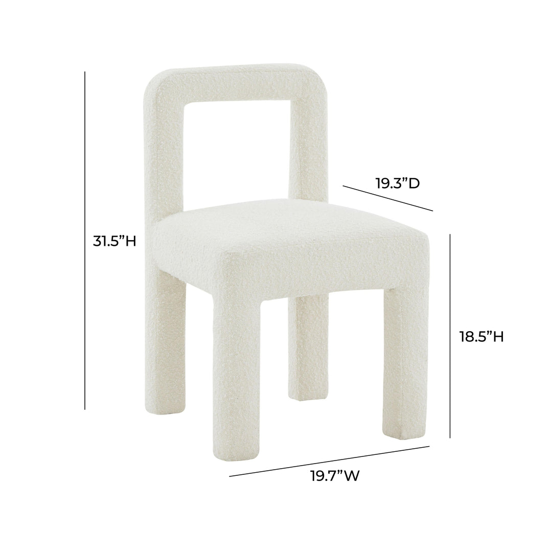 Hazel Cream Performance Boucle Dining Chair