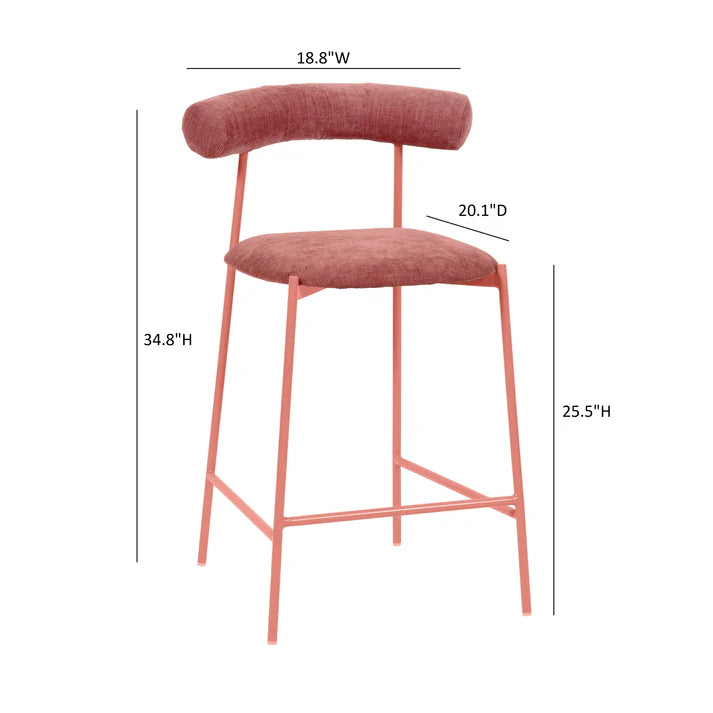 Liliana Mauve Performance Velvet Counter Stool