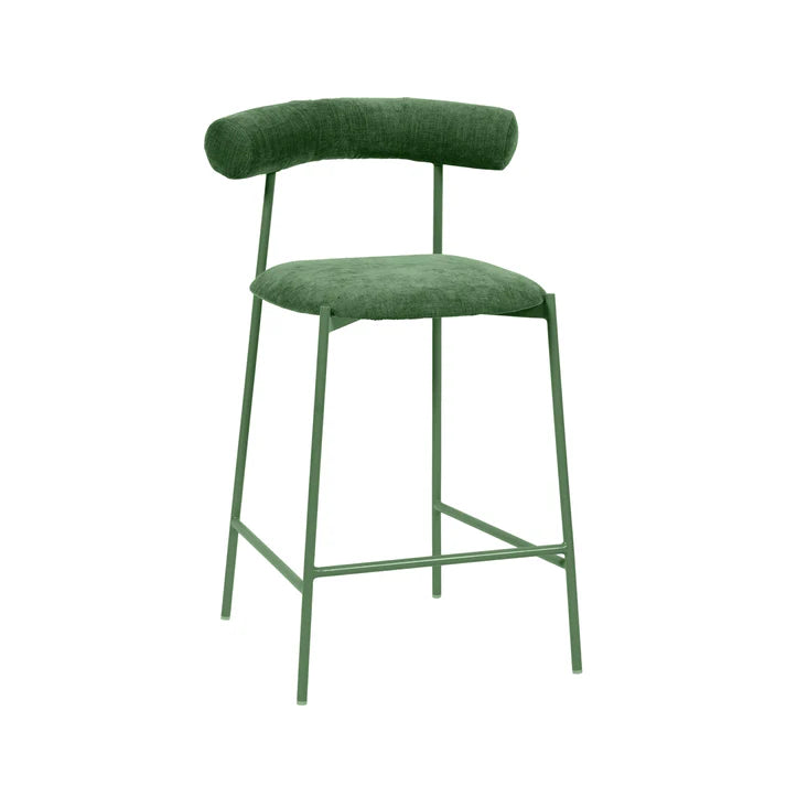 Liliana Forrest Green Performance Velvet Counter Stool