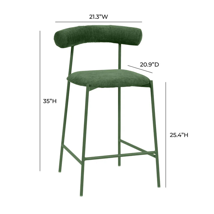 Liliana Forrest Green Performance Velvet Counter Stool