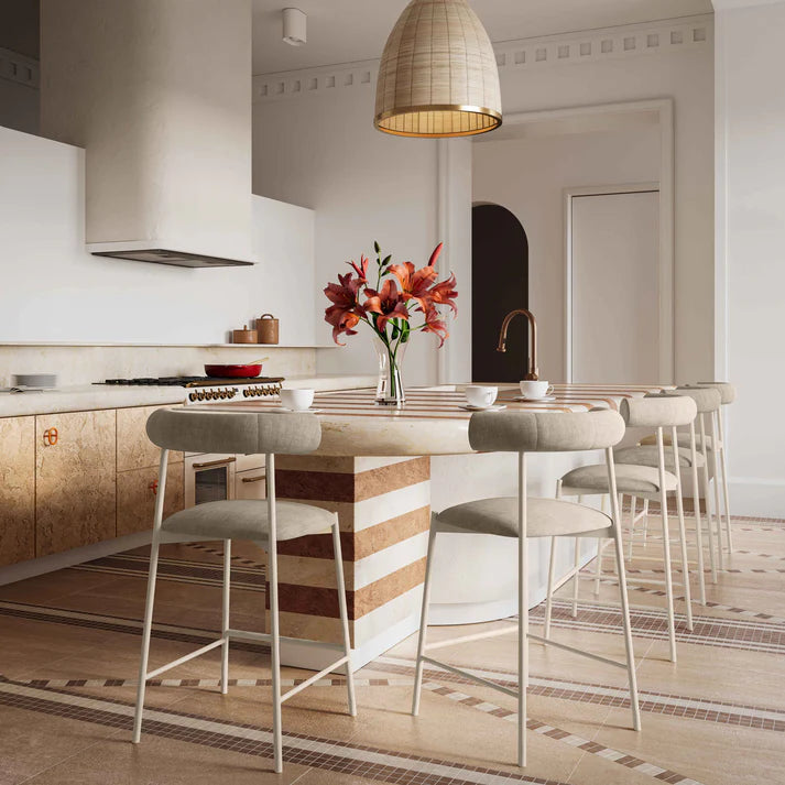 Liliana Taupe Performance Velvet Bar Height