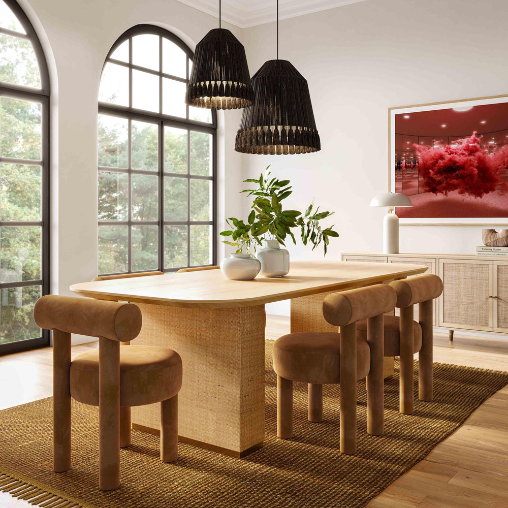 Carmel Cognac Performance Velvet Dining Chair
