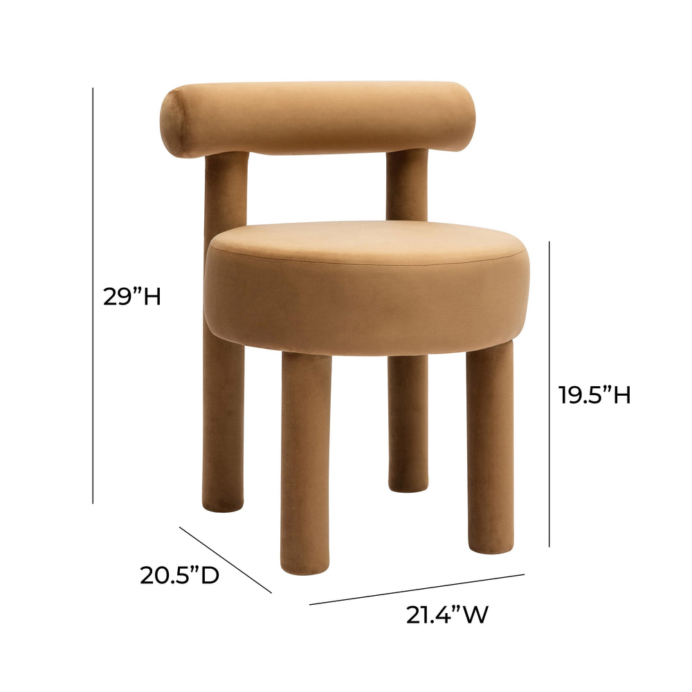 Carmel Cognac Performance Velvet Dining Chair