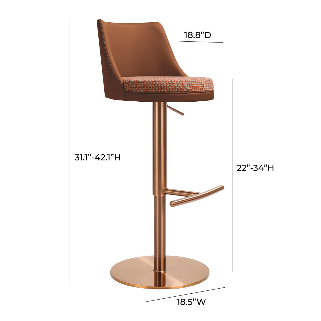 Reagan Cafe Au Lait Performance Vegan Leather Adjustable Stool