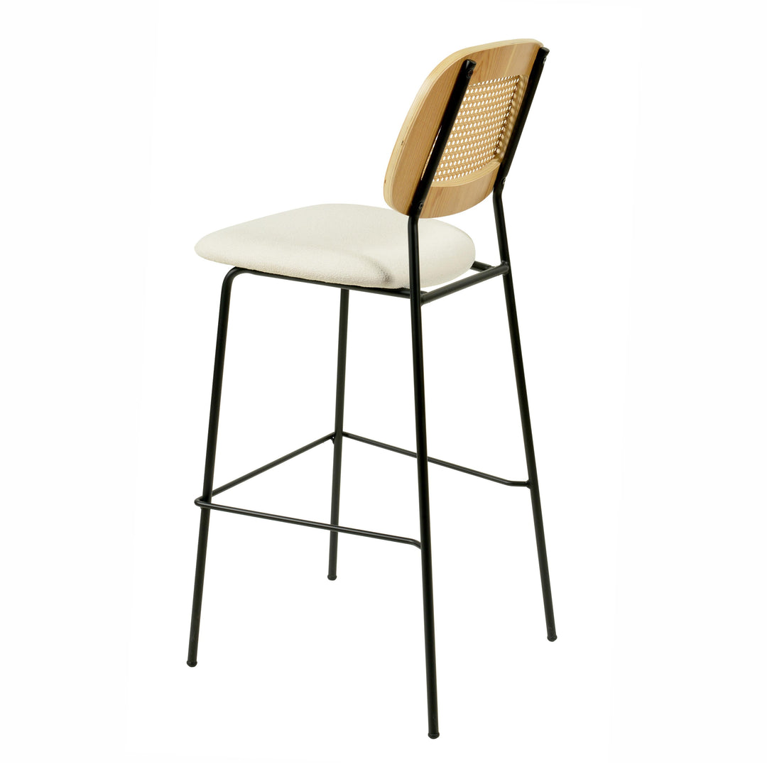 Anais Natural Rattan and Performance Linen Counter Stool 