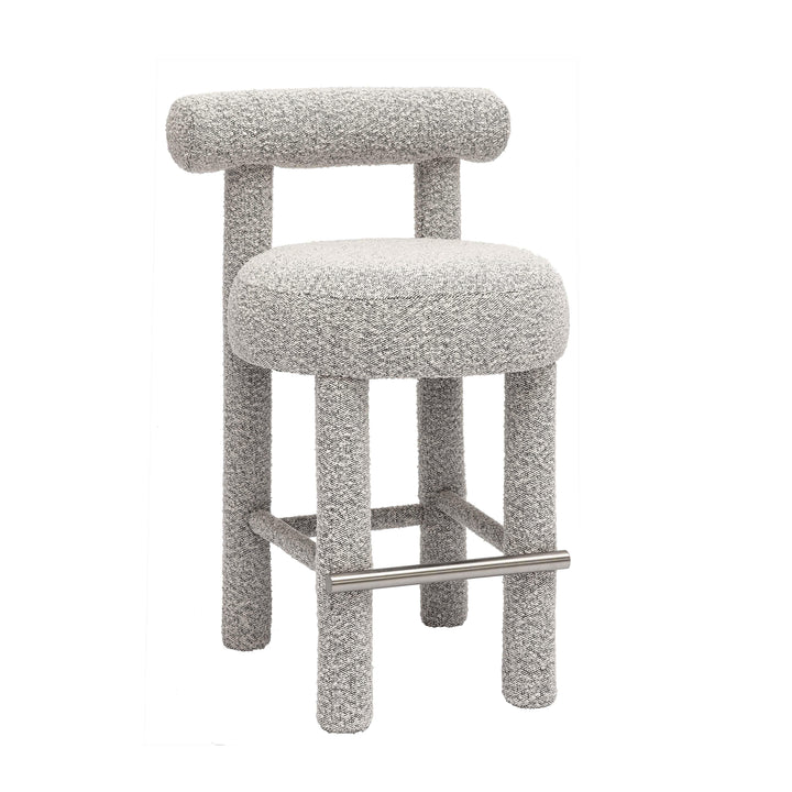 Carmel Black &amp;amp; White Performance Boucle Counter Stool
