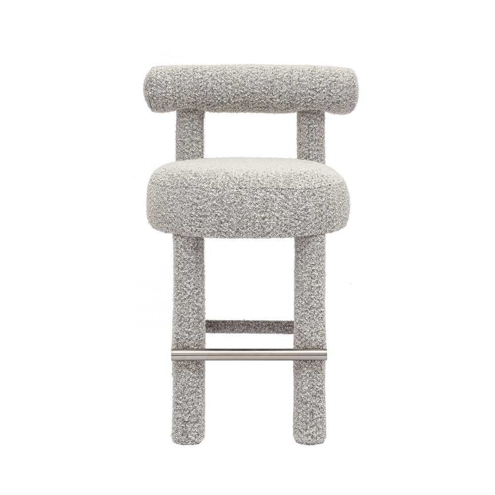 Carmel Black &amp; White Performance Boucle Counter Stool