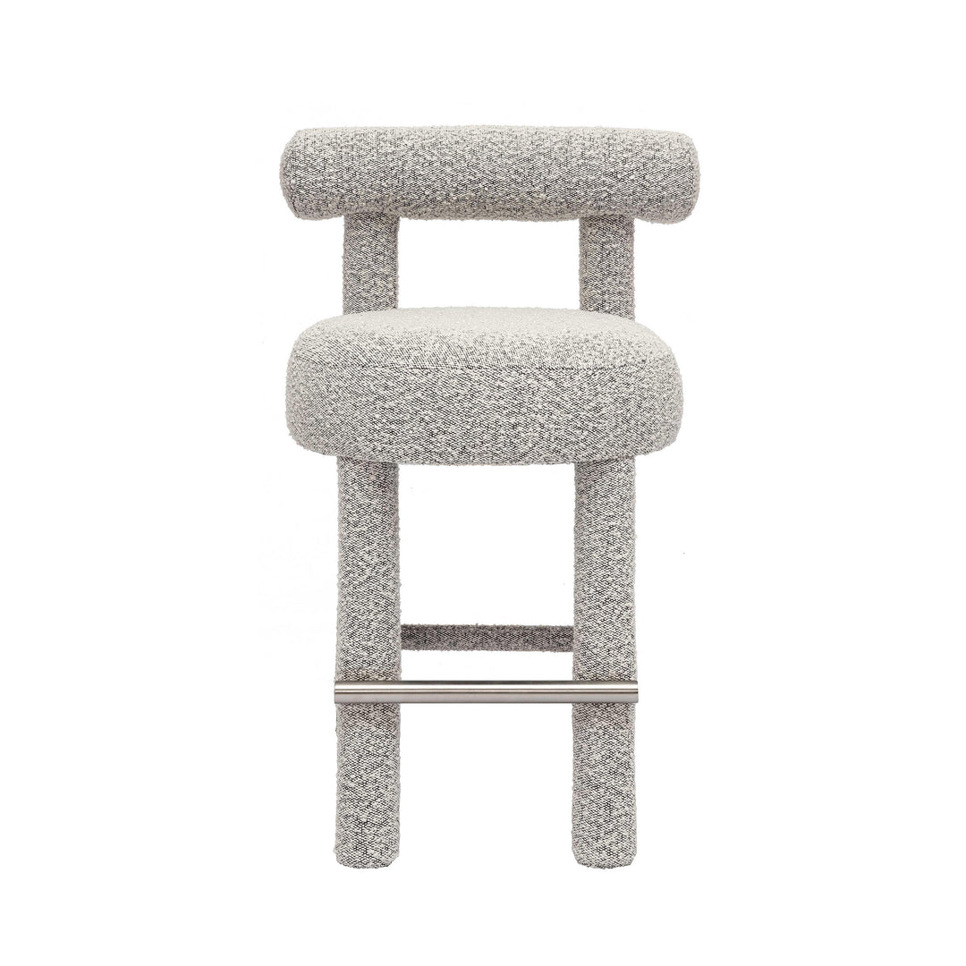 Carmel Black &amp; White Performance Boucle Counter Stool