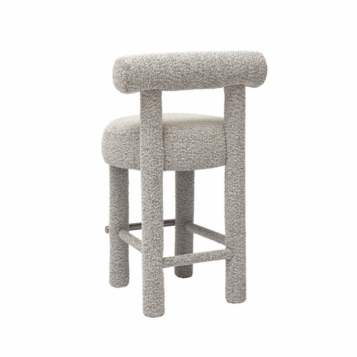 Carmel Black &amp;amp; White Performance Boucle Counter Stool