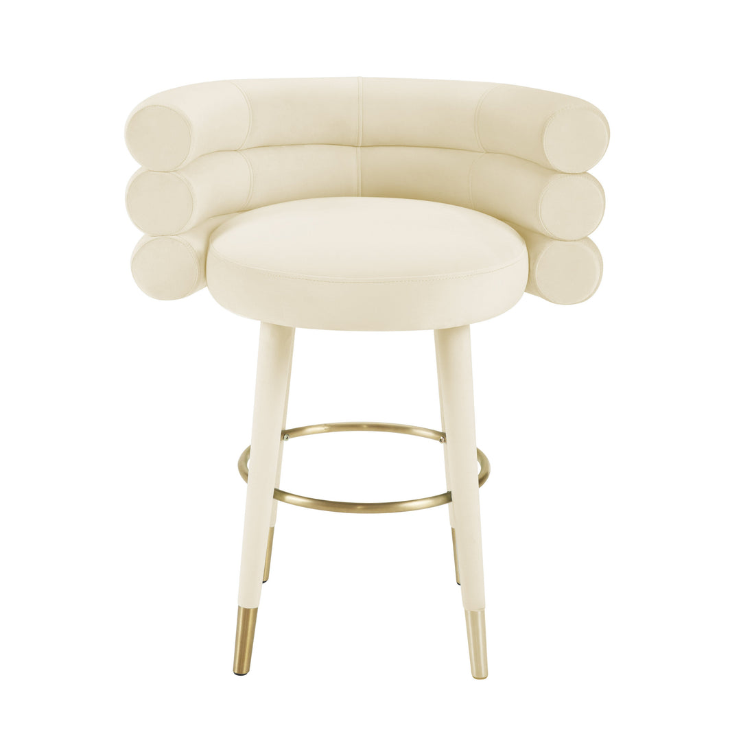 Betty Cream Performance Velvet Counter Stool