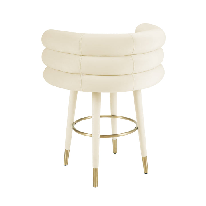 Betty Cream Performance Velvet Counter Stool
