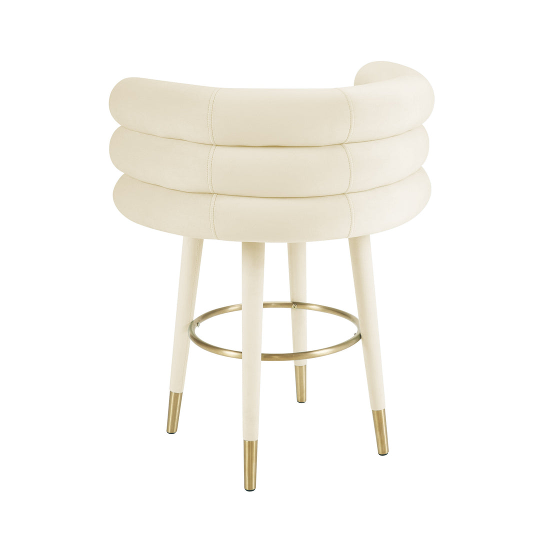 Betty Cream Performance Velvet Counter Stool