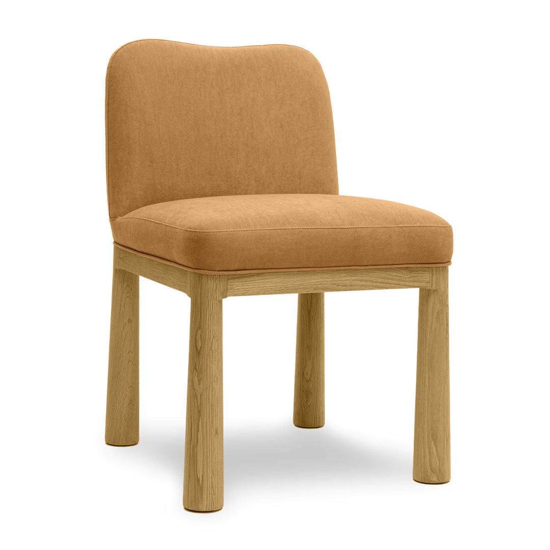 Tiara Cognac Performance Velvet and Oak Dining Chair