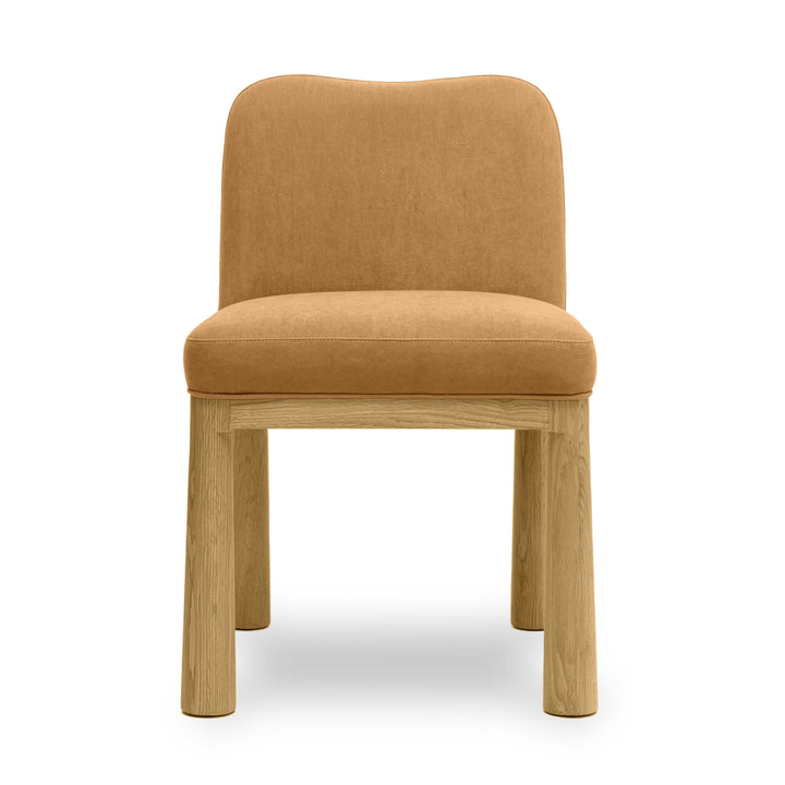 Tiara Cognac Performance Velvet and Oak Dining Chair