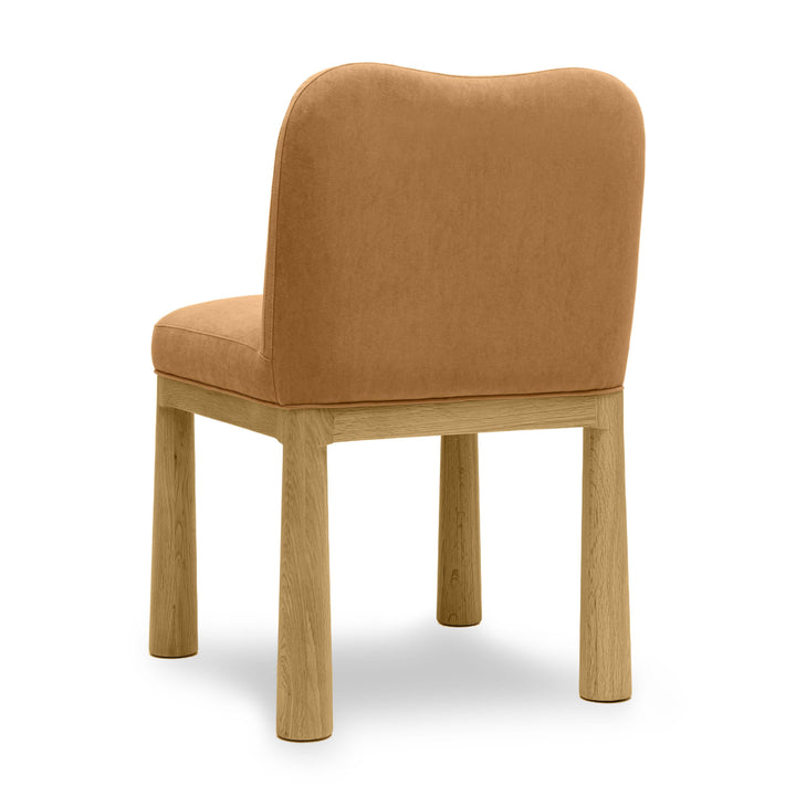 Tiara Cognac Performance Velvet and Oak Dining Chair