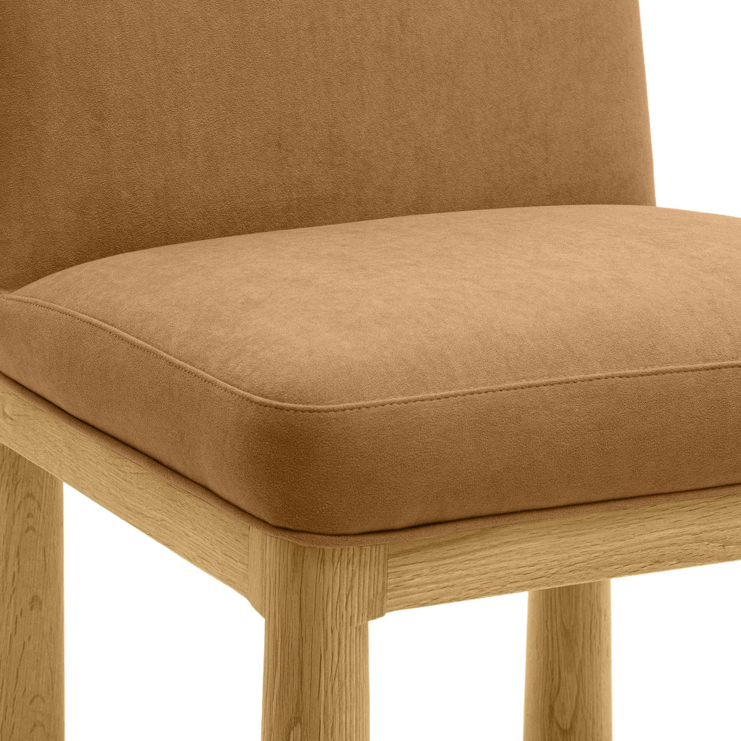 Tiara Cognac Performance Velvet and Oak Dining Chair