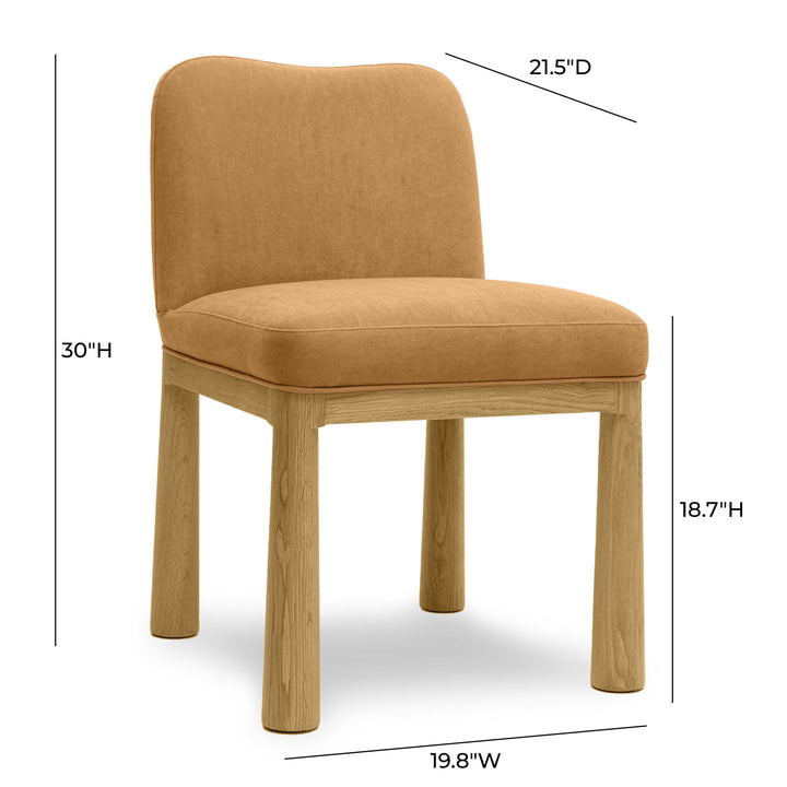 Tiara Cognac Performance Velvet and Oak Dining Chair