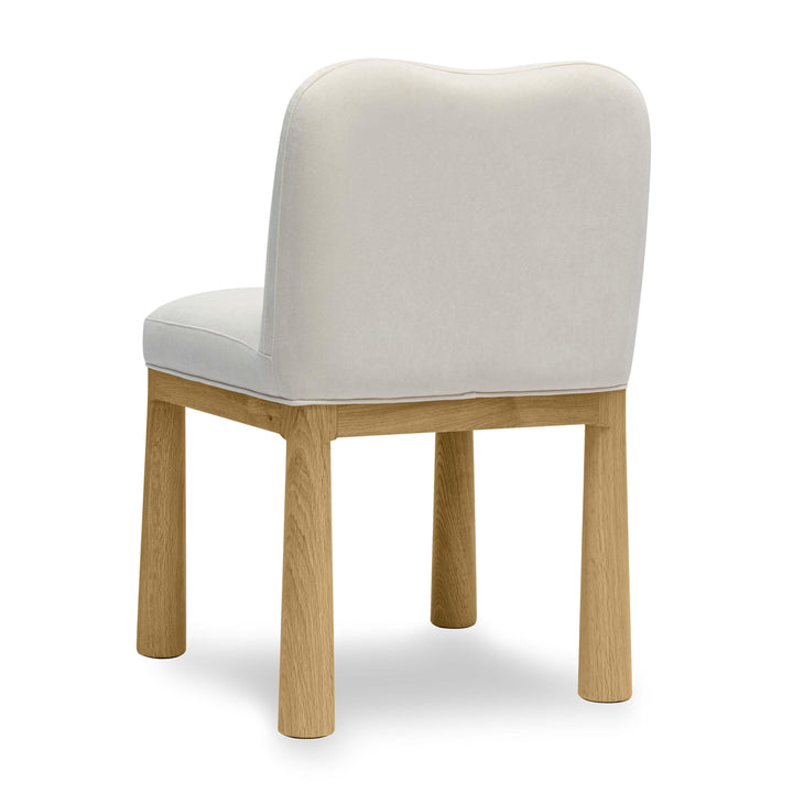 Tiara Cream Performance Velvet and Oak Dining Chair