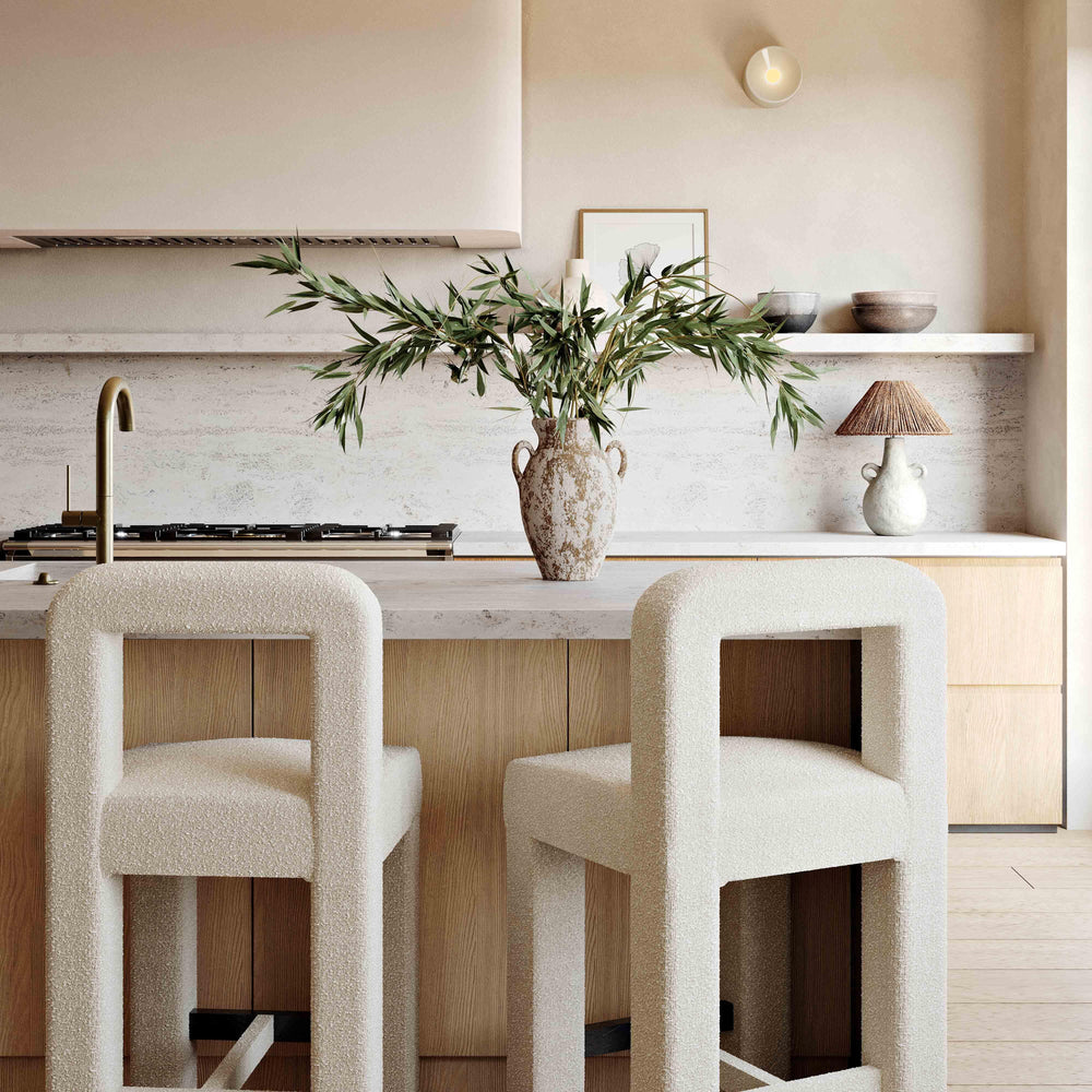 Hazel Cream Performance Boucle Counter Stool