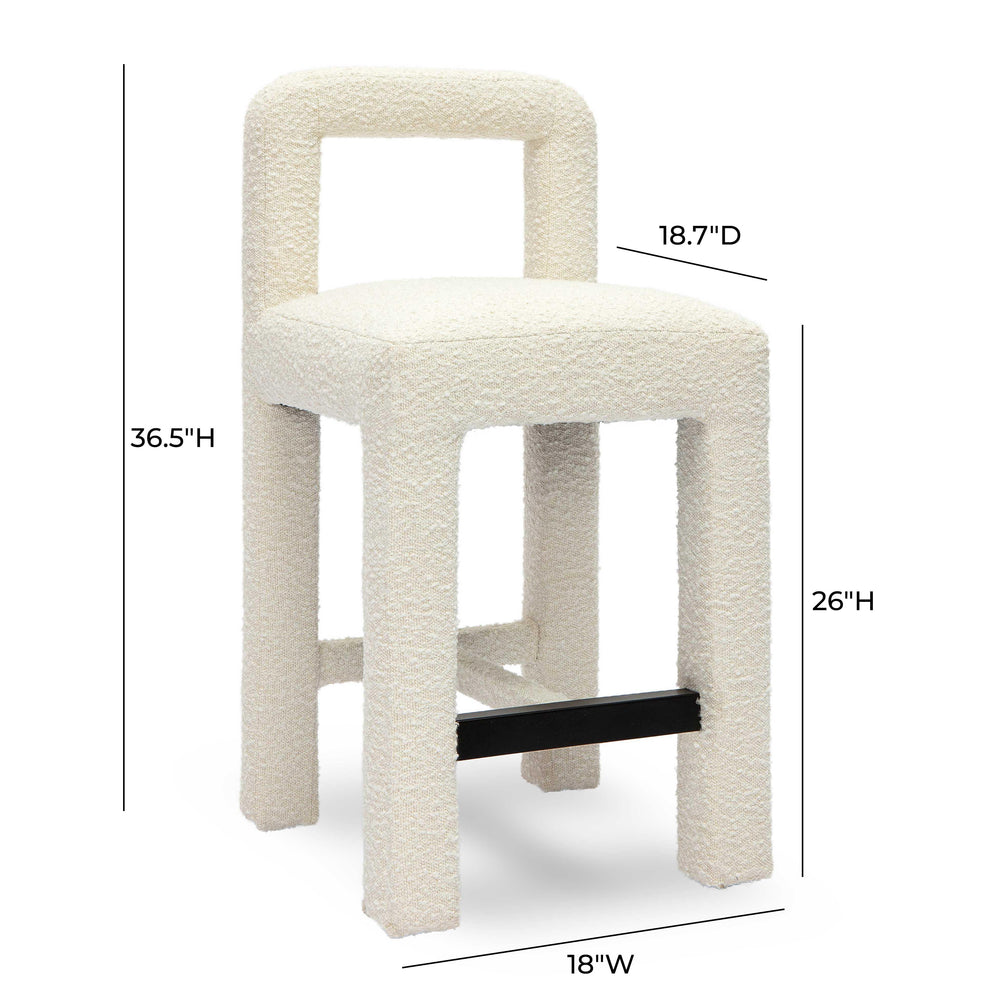 Hazel Cream Performance Boucle Counter Stool