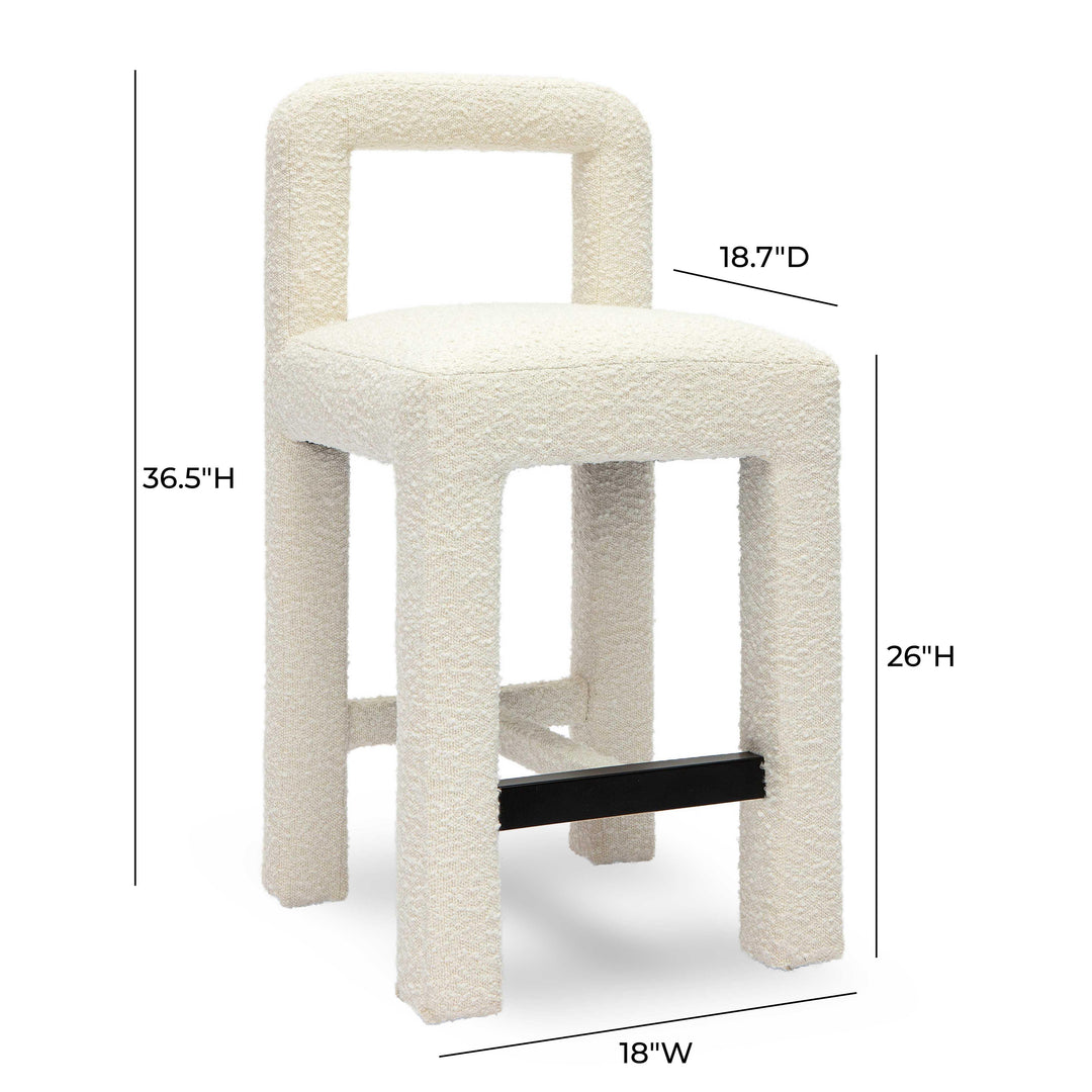 Hazel Cream Performance Boucle Counter Stool