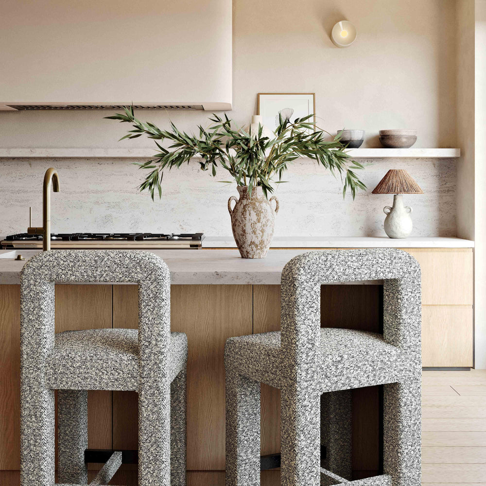 Hazel Grey Performance Boucle Counter Stool