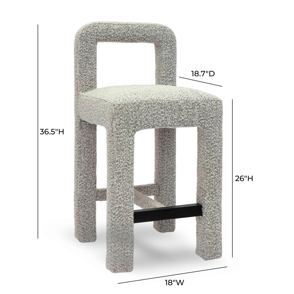 Hazel Grey Performance Boucle Counter Stool