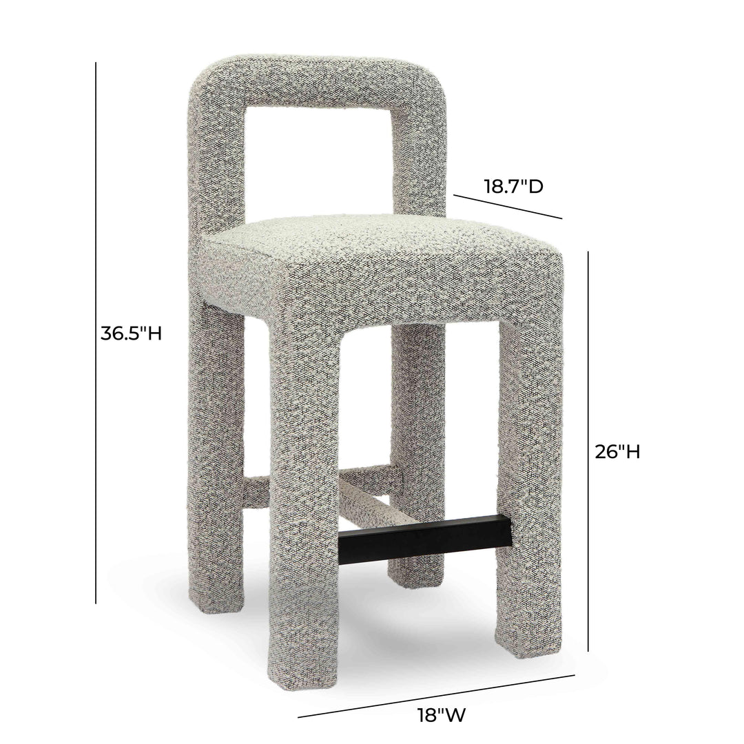 Hazel Grey Performance Boucle Counter Stool
