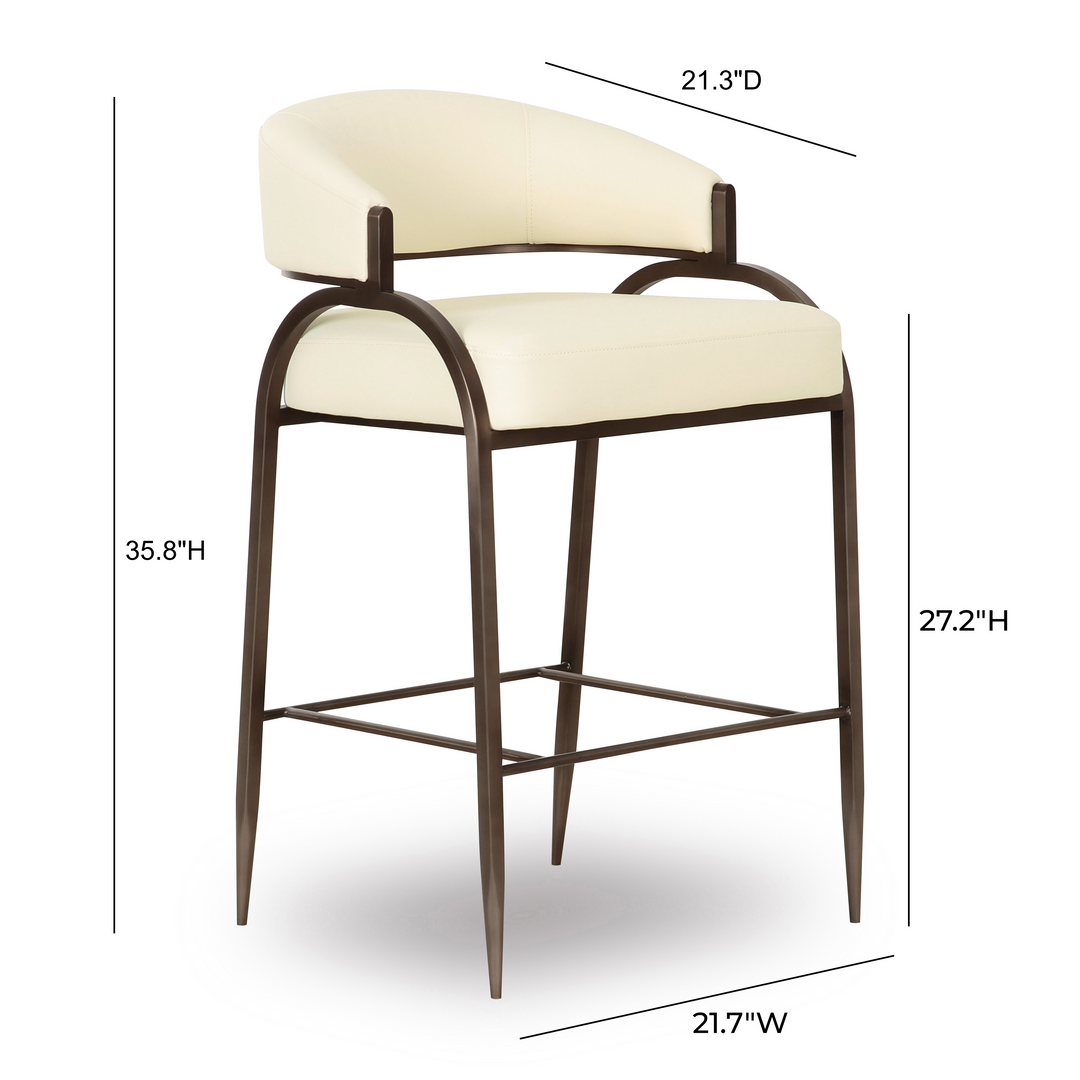 Tatum Cream Performance Vegan Leather Counter Stool