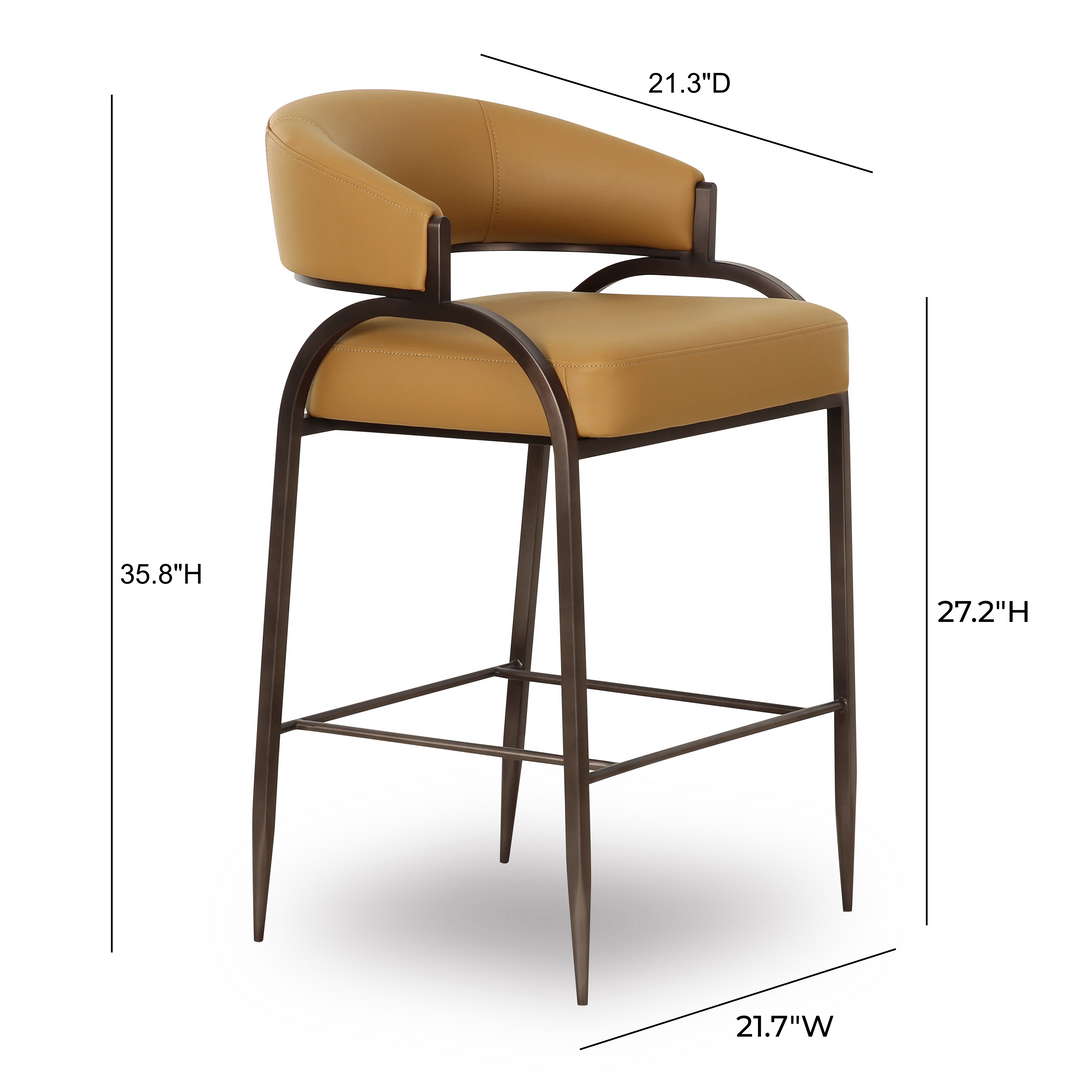 Tatum Tan Performance Vegan Leather Counter Stool