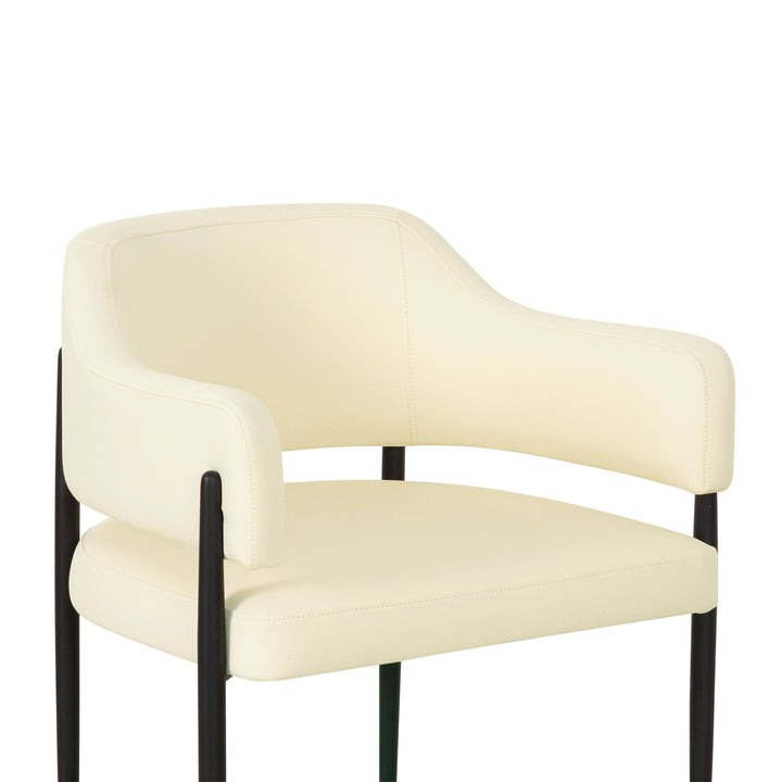Sezanne Cream Contract-Grade Vegan Leather Dining Chair