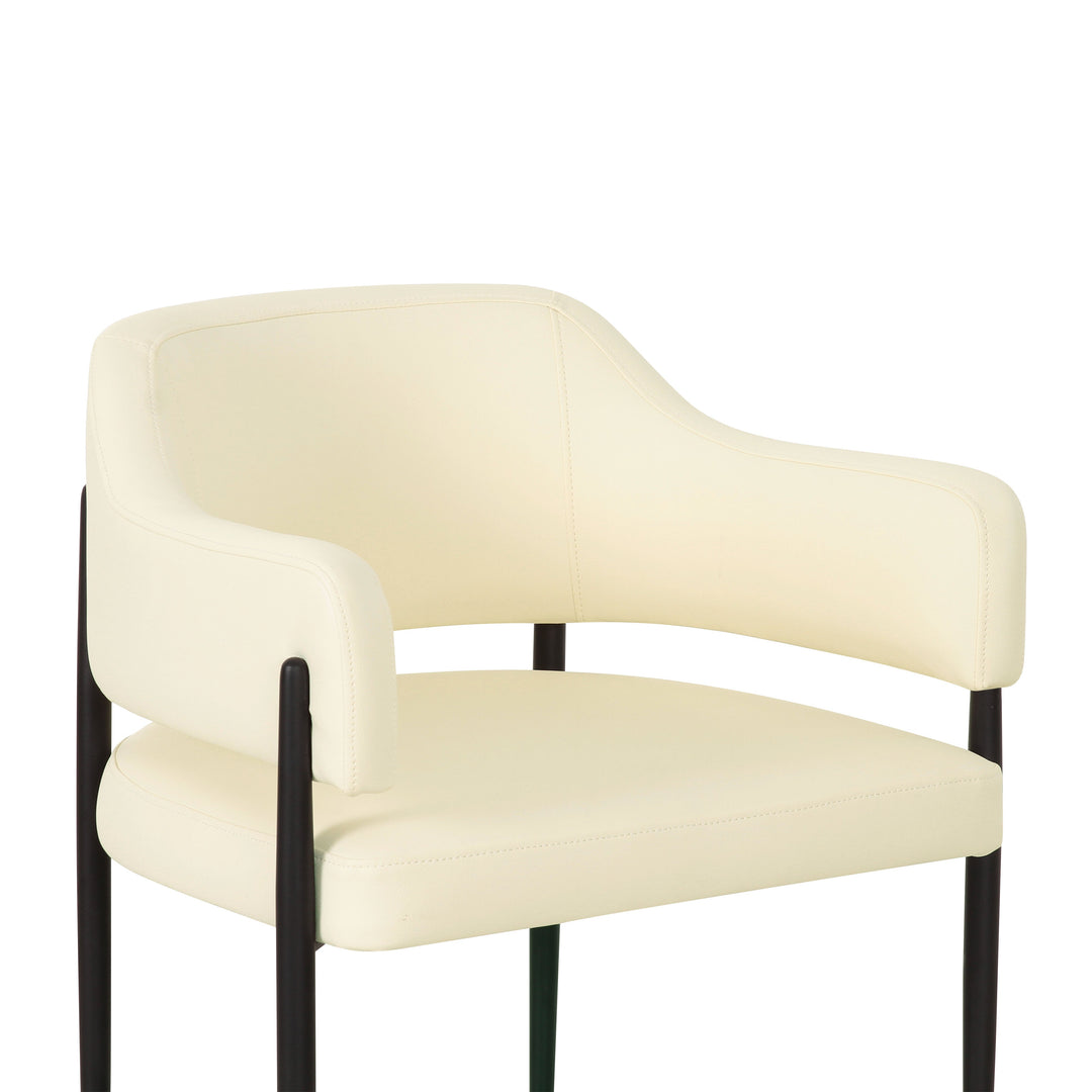 Sezanne Cream Contract-Grade Vegan Leather Dining Chair