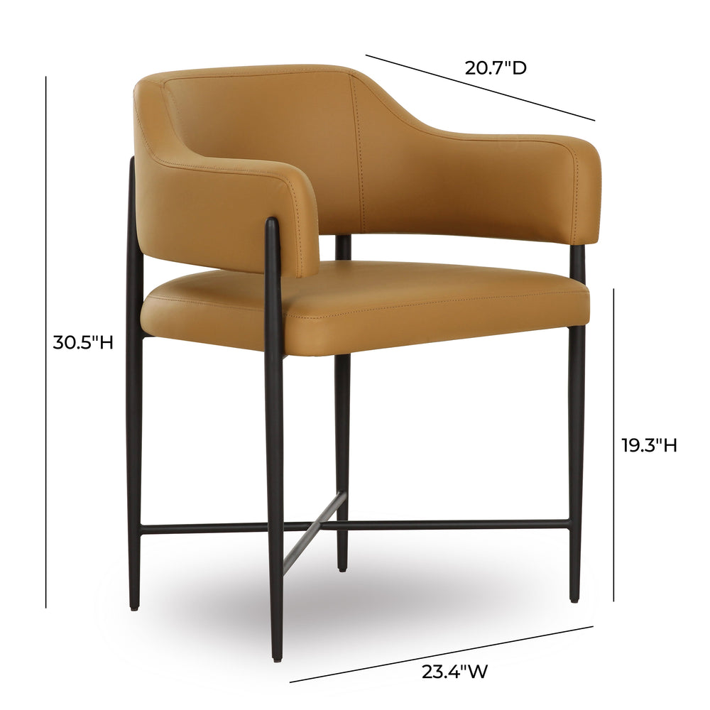 Sezanne Tan Contract-Grade Vegan Leather Dining Chair