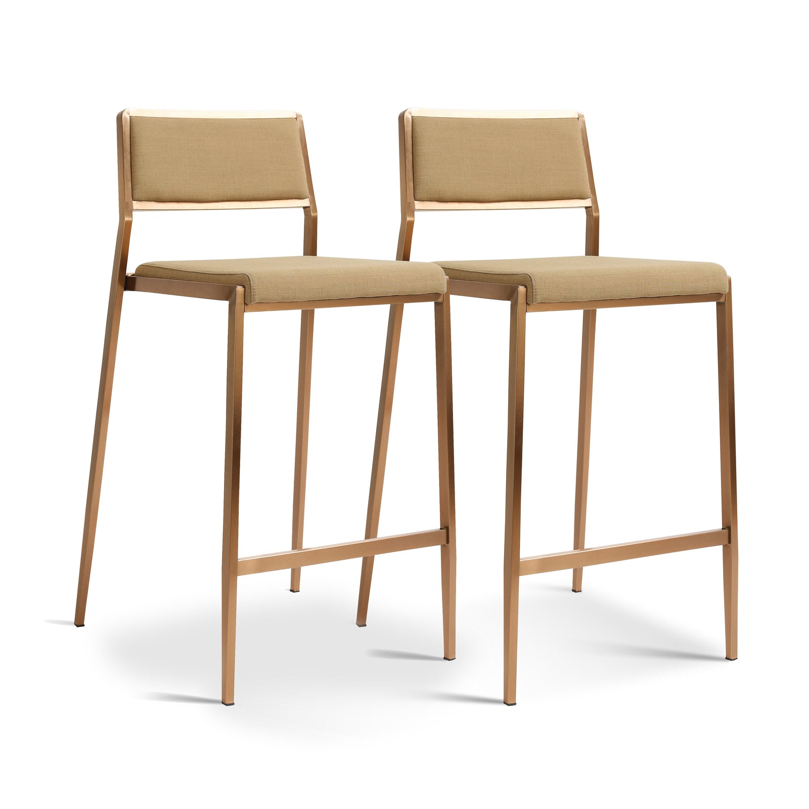 TOV Furniture Gale Tan Basketweave Stackable Stool - Set of 2