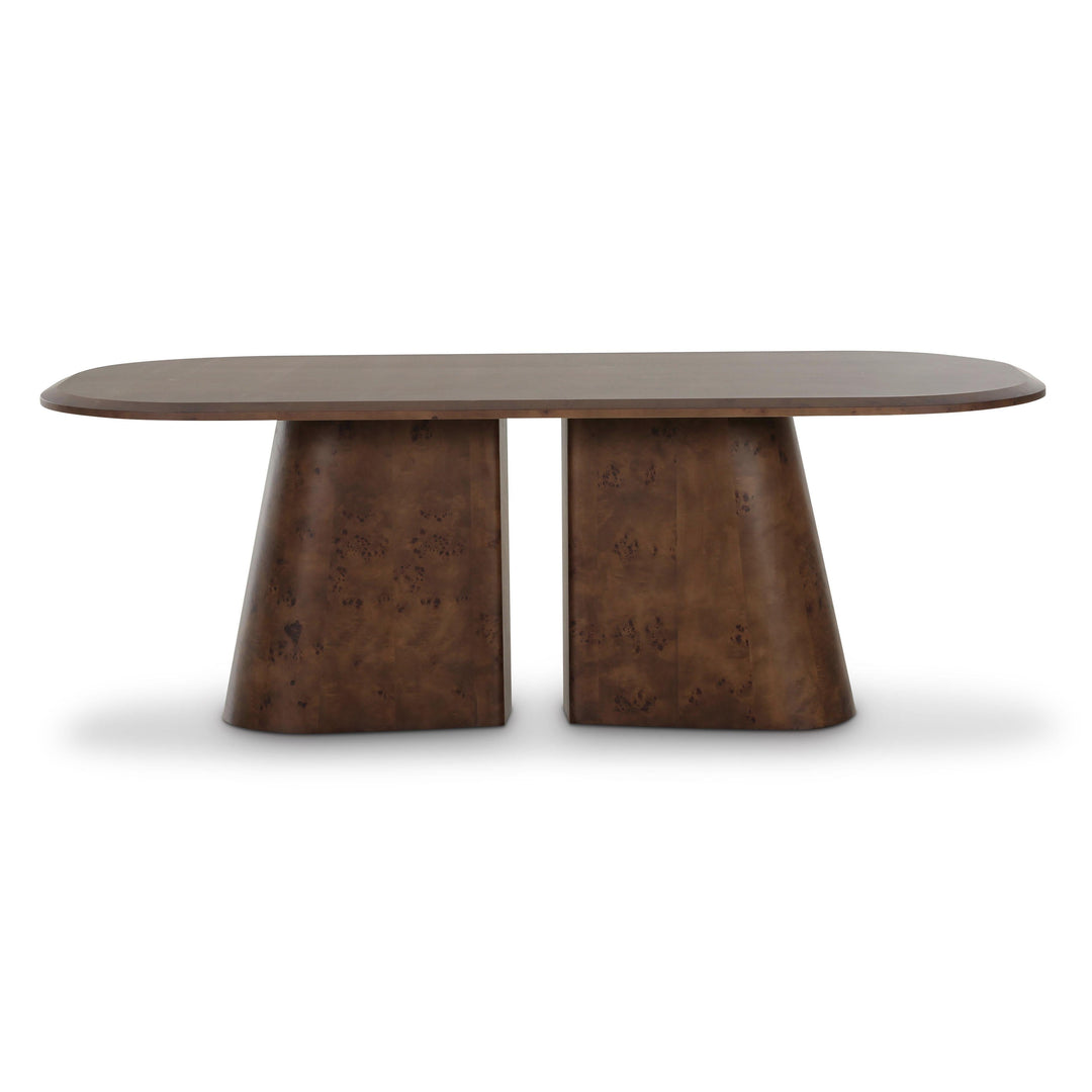 TOV Furniture Gladyss 87" Brown Burl Oval Dining Table
