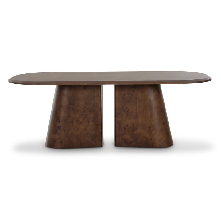 TOV Furniture Gladyss 87" Brown Burl Oval Dining Table