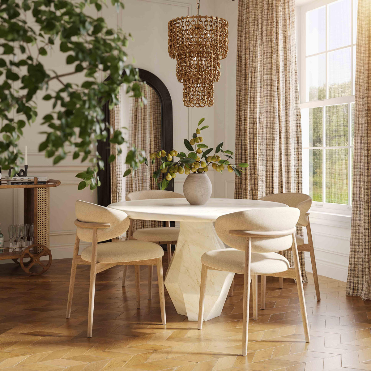 Zinea Performance Textured Velvet Dining Chair