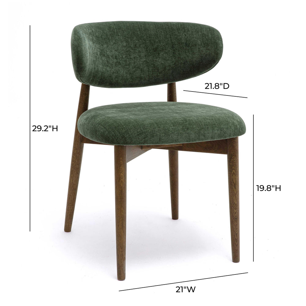 Zinea Forest Green Performance Textured Velvet Dining Chair