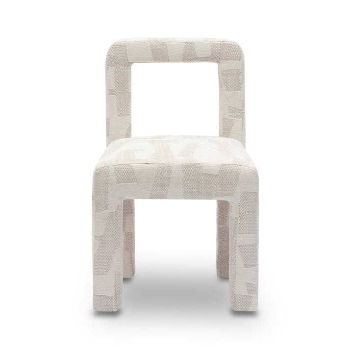 Hazel Cream Patterned Performance Jacquard Dining Chair