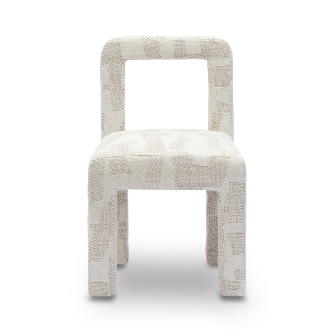 Hazel Cream Patterned Performance Jacquard Dining Chair