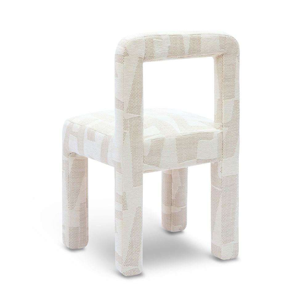Hazel Cream Patterned Performance Jacquard Dining Chair